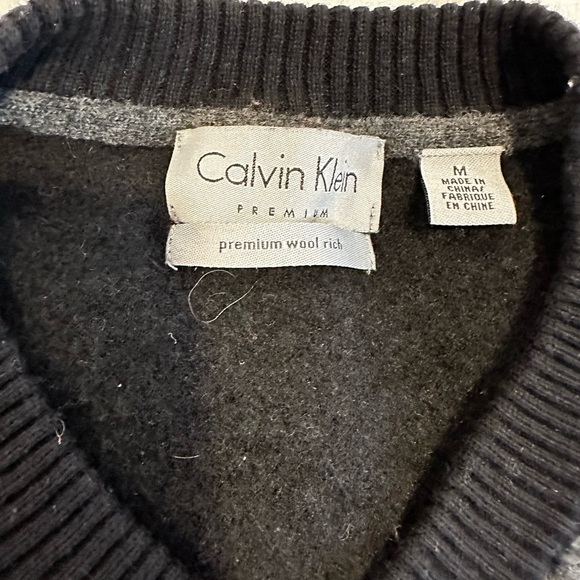 Men’s Medium Calvin Klein Premium Woolrich 100% Wool Sweater. Dark & Light Grey. - Picture 6 of 16